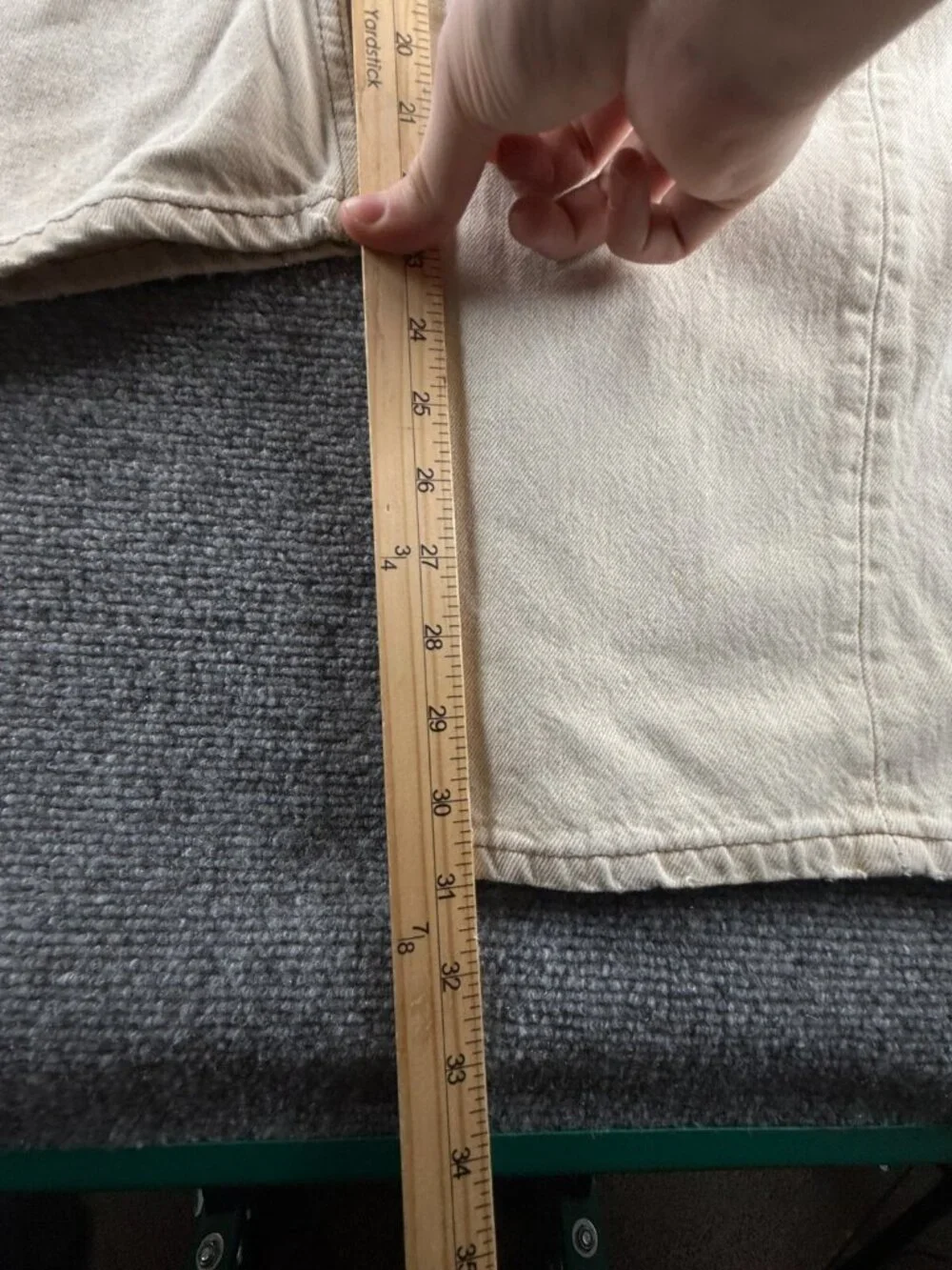 VTG Levi’s 501 Denim Jeans Beige Red Tab USA Made 1992 Button Fly ACTL 34X31